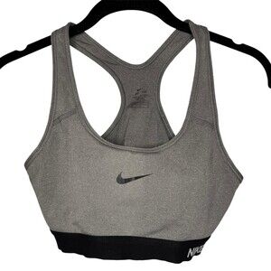 Nike Pro Dri-FIT Sports Bra Womens M Gray Heathered Racerback
